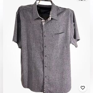 COOFANDY Mens Casual Cotton Shirt‎ Short Sleeve Button Up Bowling Style XXL Blue
